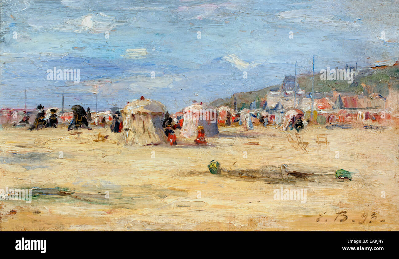 La plage - La plage 1893 Eugene Boudin 1824-1898 France French Banque D'Images