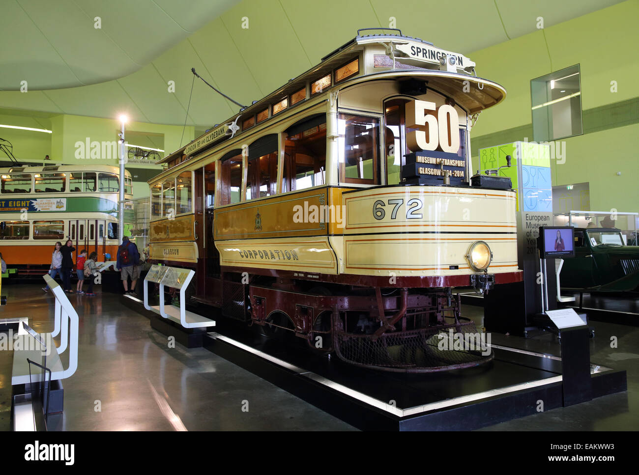 Le Musée des Transports de Glasgow Riverside, dans la zone de régénération, l'affichage de Glasgow est riche, patrimoine industriel, en Ecosse. Banque D'Images