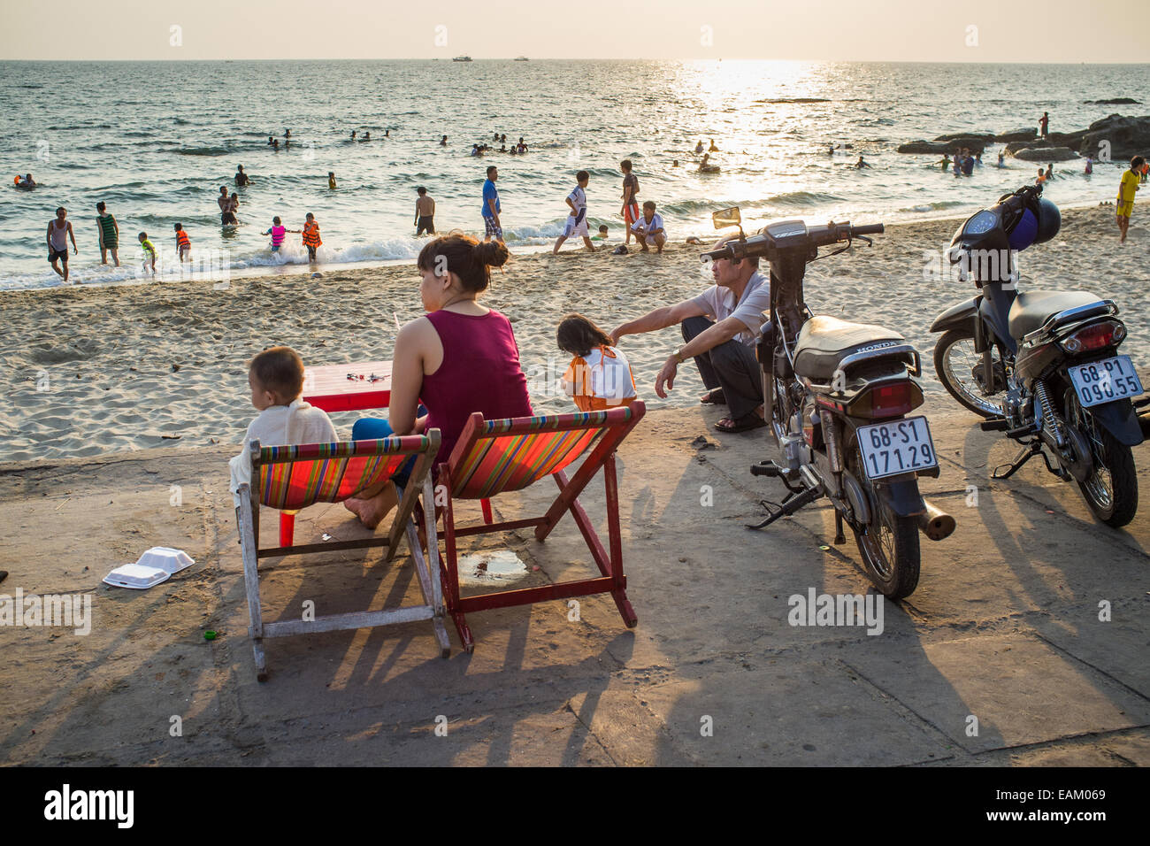 Plage des sections locales, Duong Dong, Phu Quoc Island, Vietnam, Asie Banque D'Images