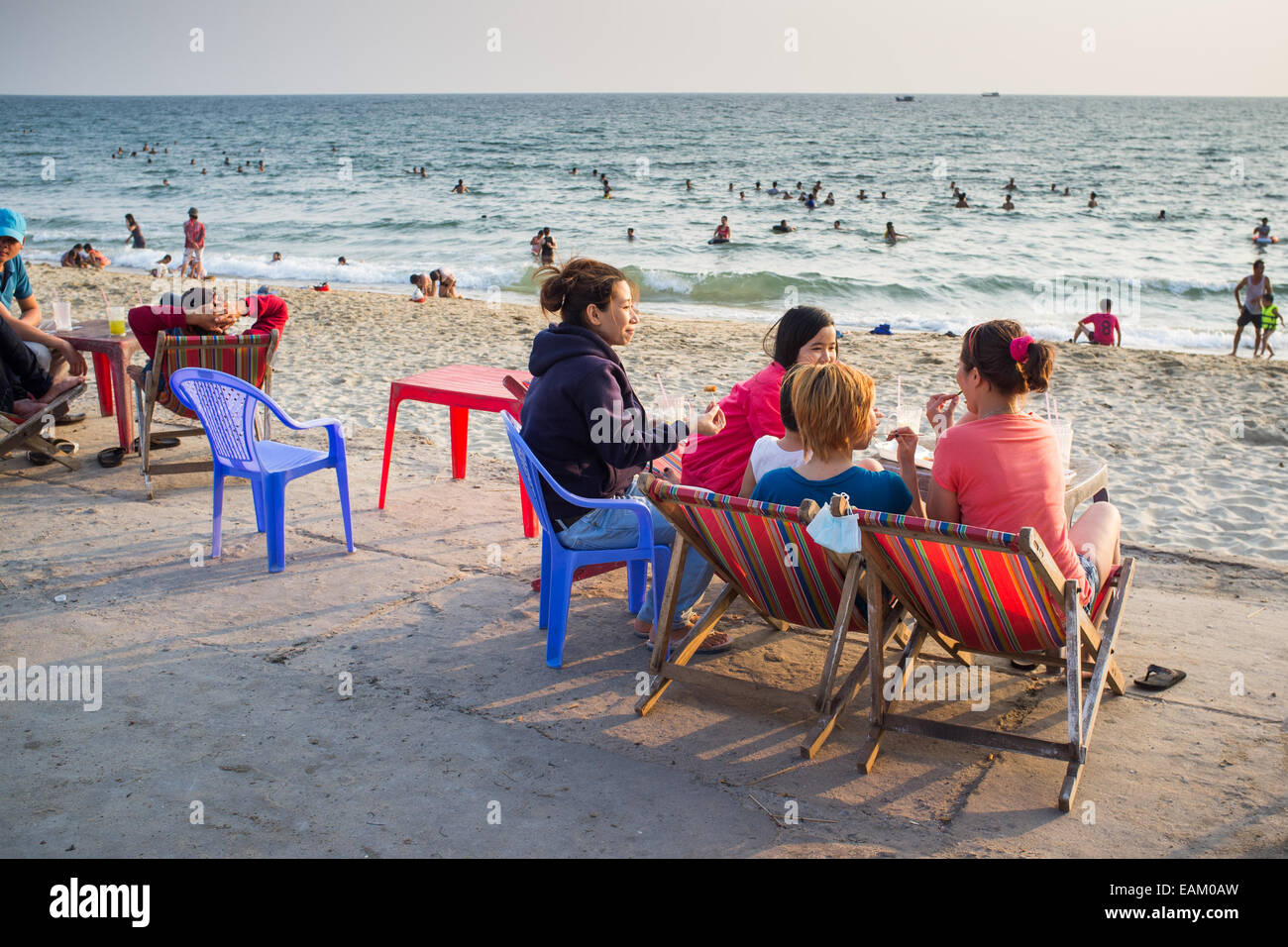 Plage des sections locales, Duong Dong, Phu Quoc Island, Vietnam, Asie Banque D'Images