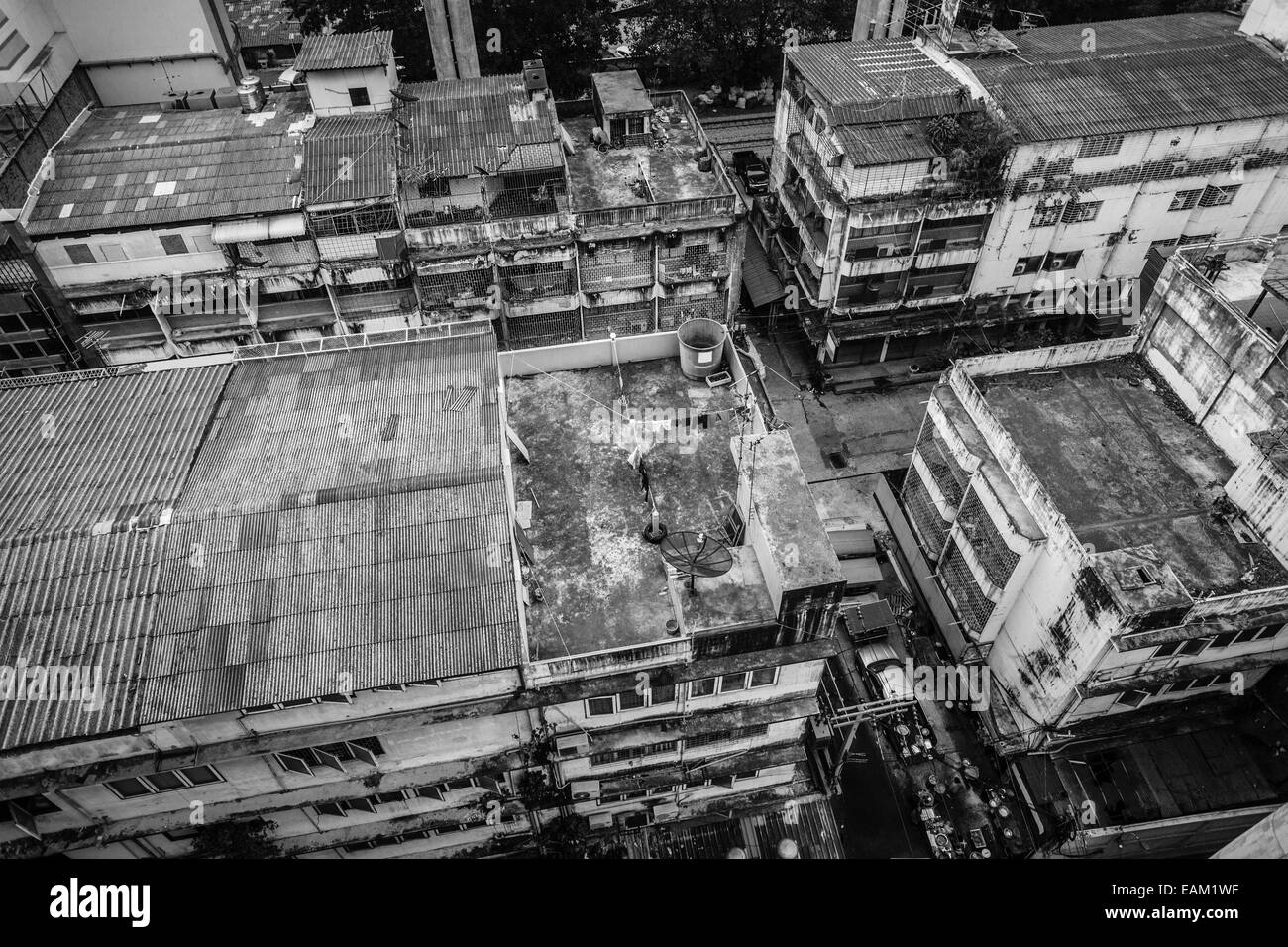 Accueil pauvres des bidonvilles ou façade dans Bangkok, Thaïlande Banque D'Images