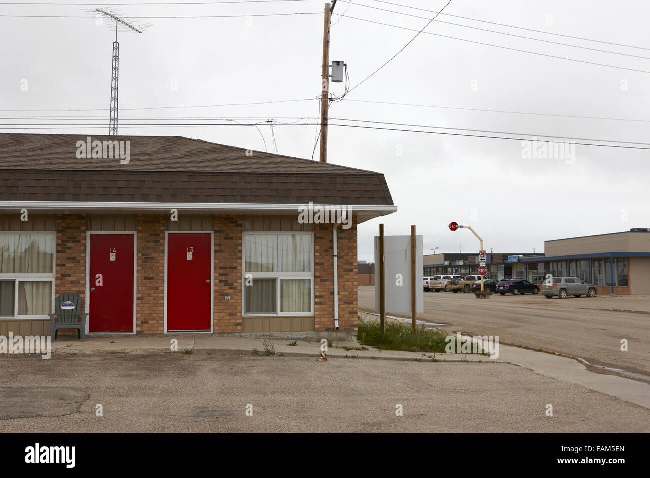 Petit motel route indépendante assiniboia Saskatchewan Canada Banque D'Images