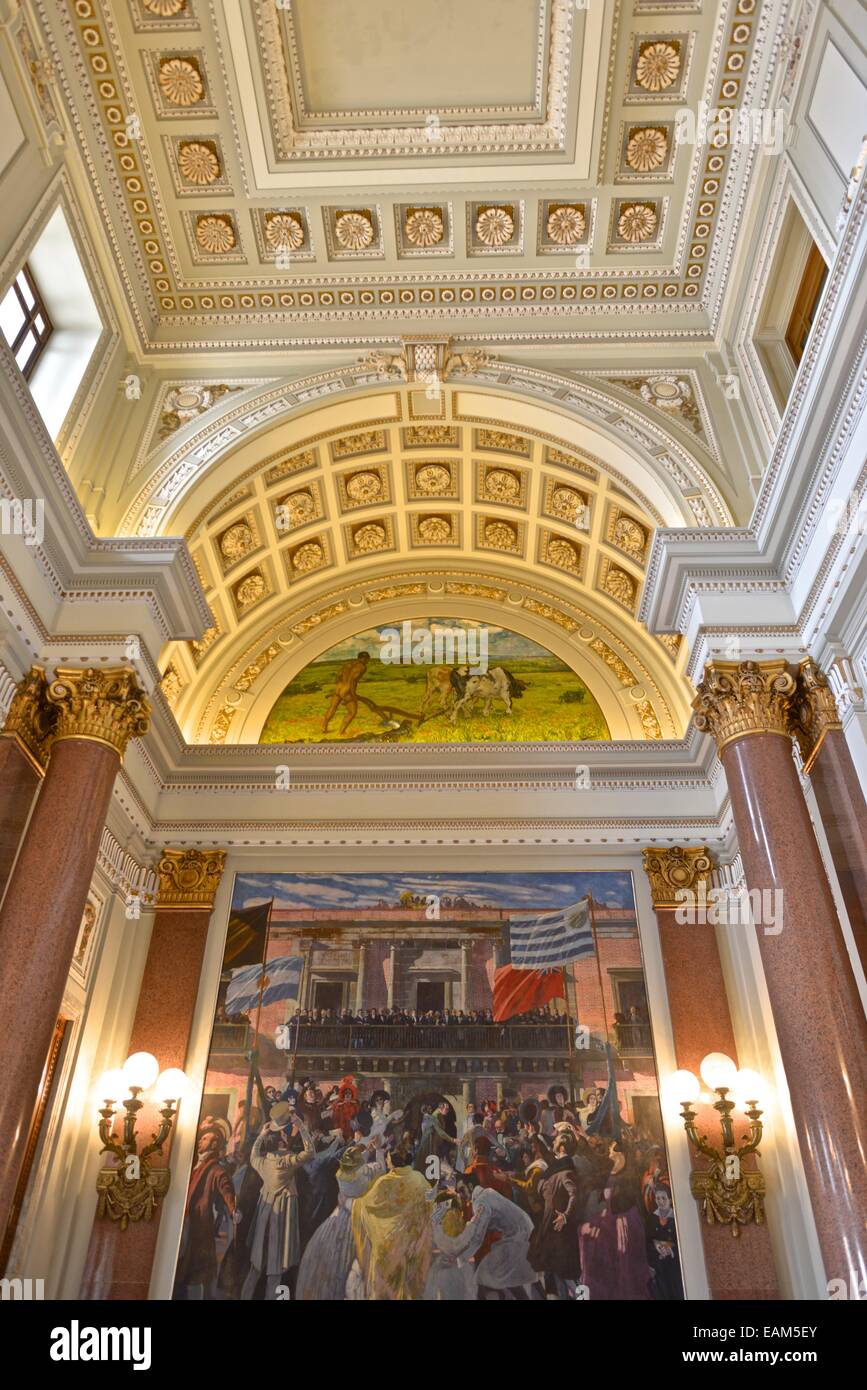 Montevideo Palais législatif ou du Parlement Banque D'Images