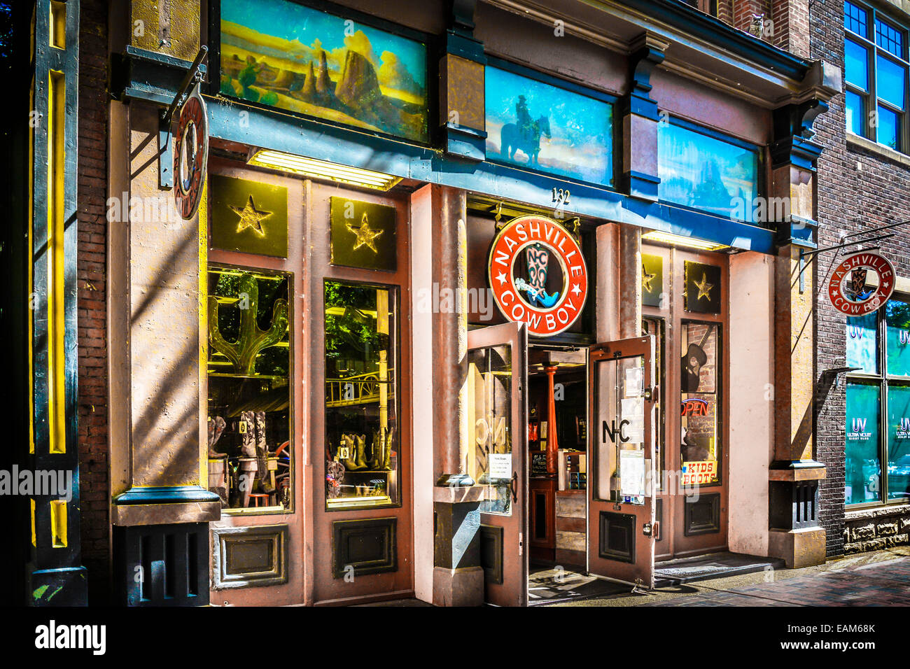 Nashville magasin vend Cowboy western wear tendance et original et des bottes dans le centre-ville de Nashville, Tennessee, Music City USA Banque D'Images