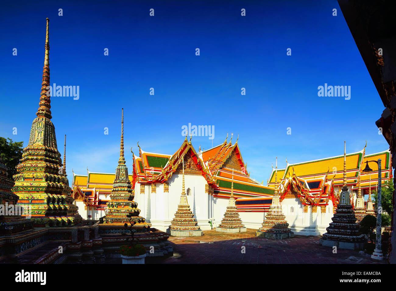 Le Wat Pho temple thaïlandais à Bangkok, Thaïlande Banque D'Images