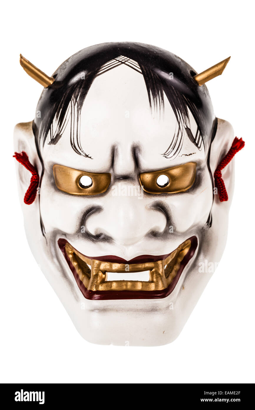 L'Hannya est un masque japonais utilisé en théâtre nô, représentant un serpent ou démon femelle jalouse Banque D'Images