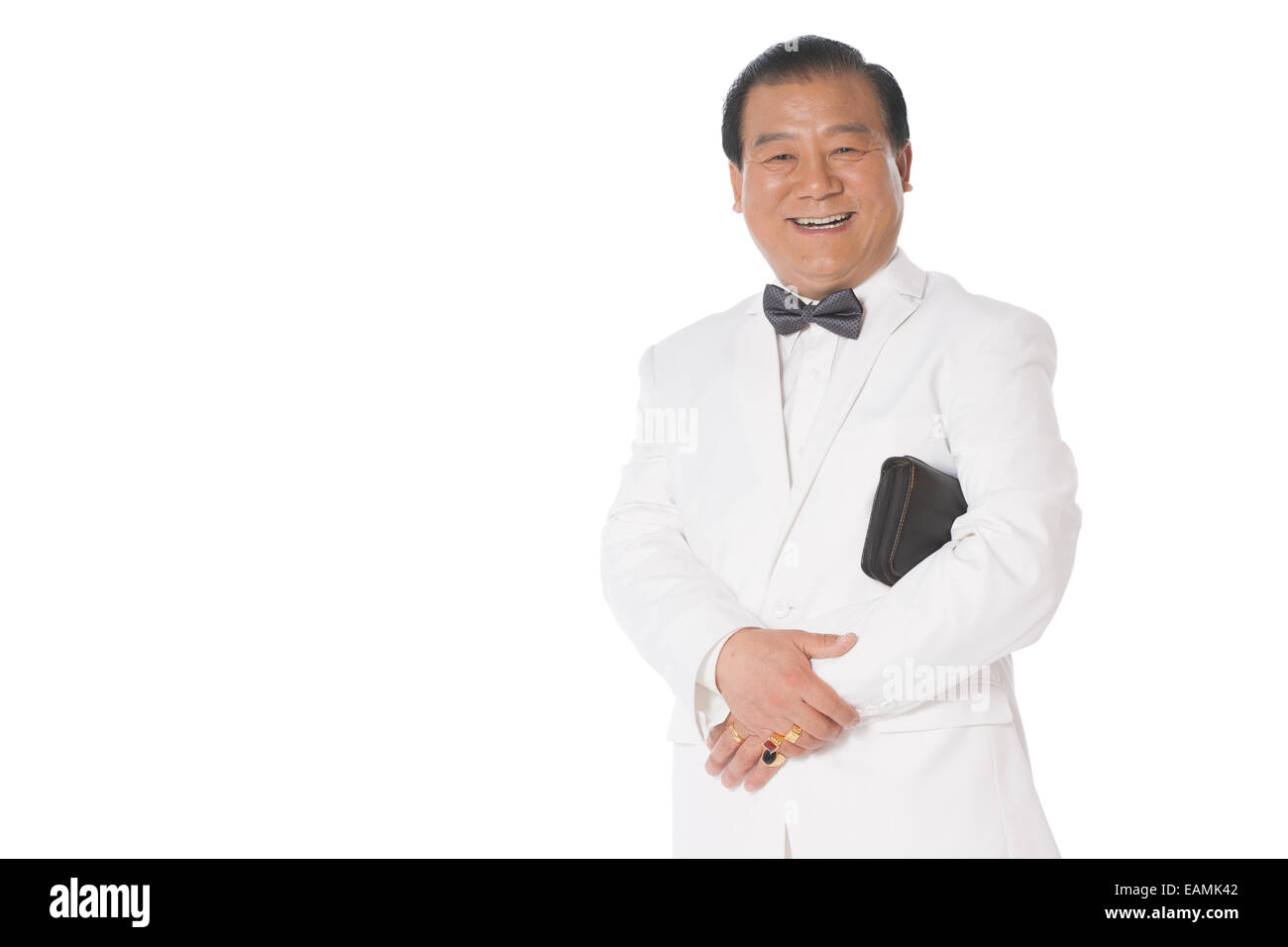 Les gens d'affaires portant des écouteurs Banque D'Images