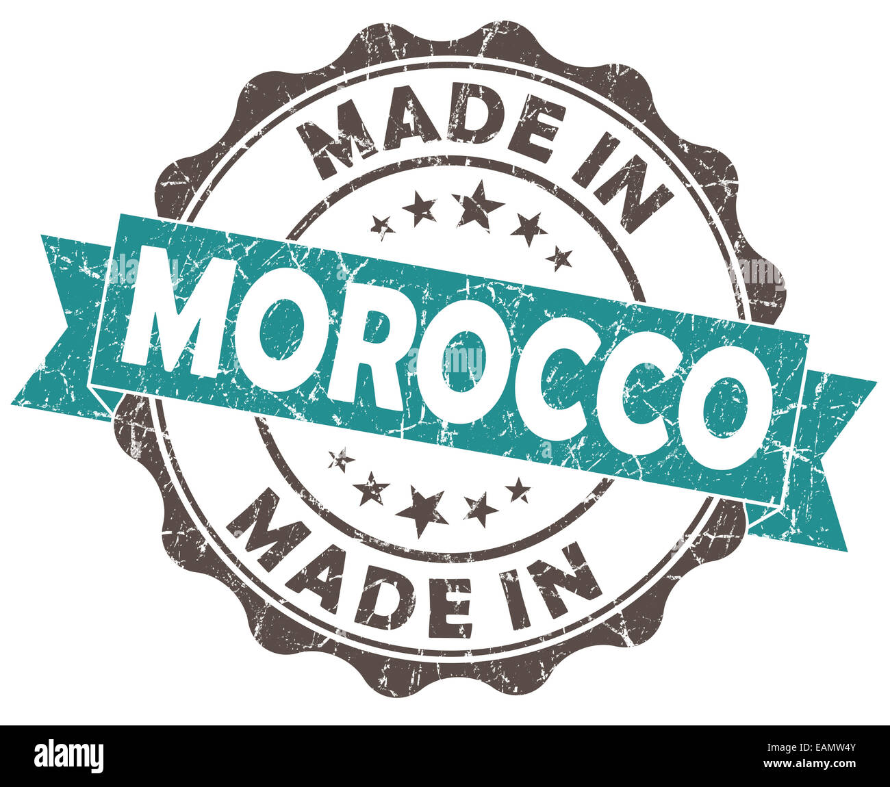 Made in Morocco joint bleu grunge Banque D'Images