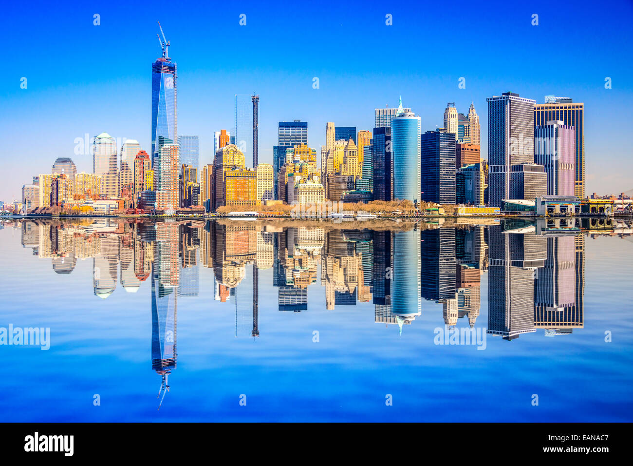 La ville de New York, USA city skyline de Manhattan. Banque D'Images