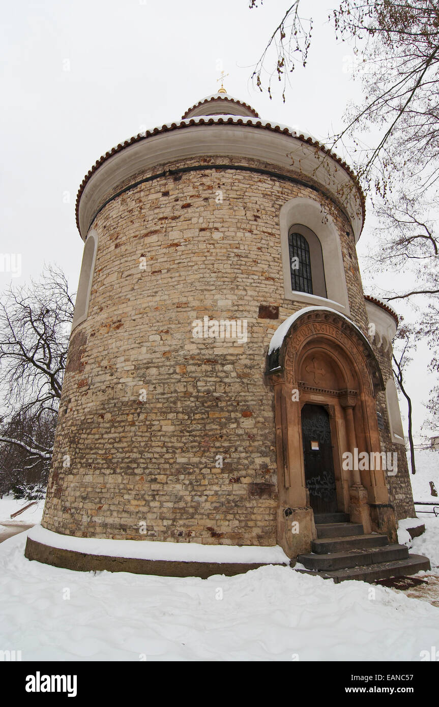 Rotonde romane de Saint Martin à partir de 11e siècle sur Vysehrad, Prague. Banque D'Images