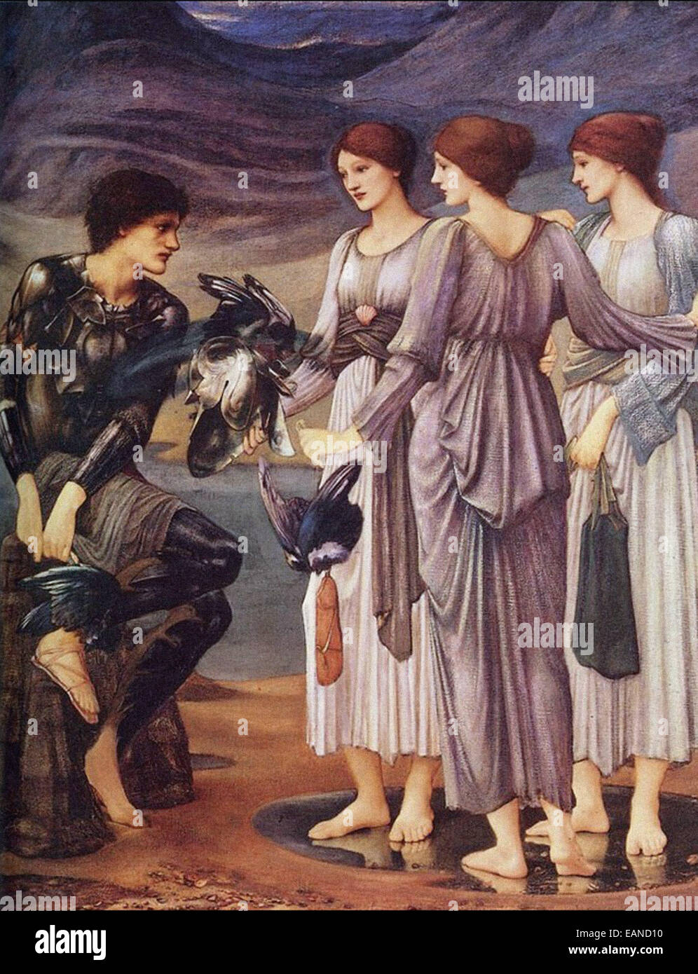 Edward Coley Burne-Jones l'armement de Persée Banque D'Images