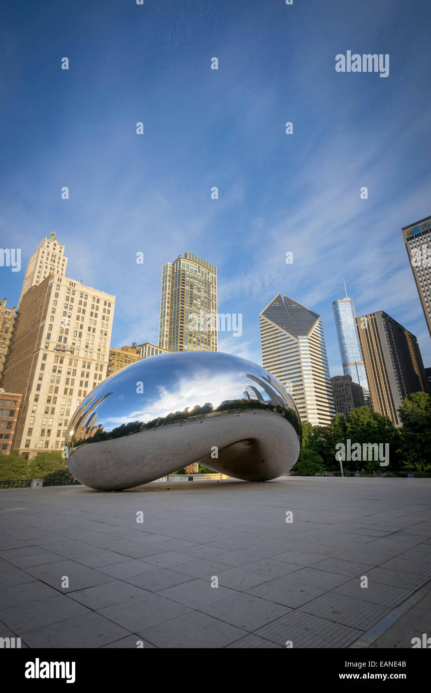 'Le Bean' Cloud Gate, extérieur, Art Chicago USA Banque D'Images