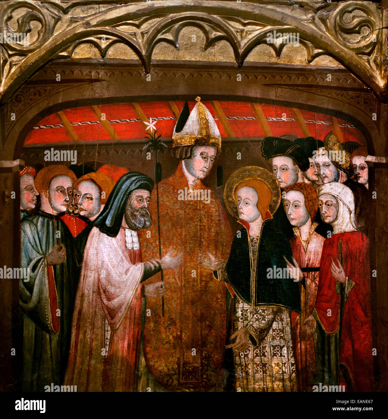 Le mariage de Marie et Joseph - 14e siècle École Catalan Espagnol Espagne Banque D'Images