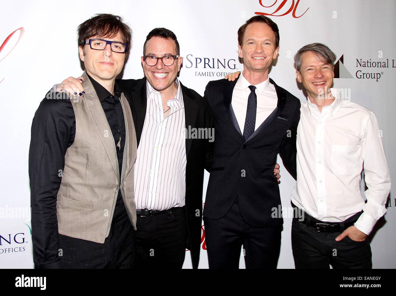 80e congrès annuel Drama League Awards tenue au New York Marriott Marquis - Arrivées avec : Stephen Trask,Michael Mayer,Neil Patrick Harris,John Cameron Mitchell Où : New York, New York, United States Quand : 16 mai 2014 Banque D'Images