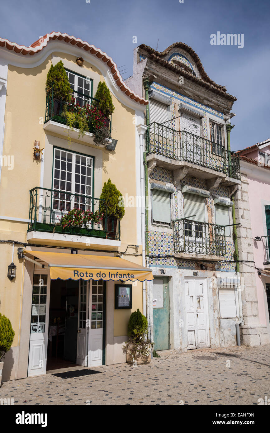 Des maisons pittoresques, le quartier de Belém, Lisbonne, Portugal Banque D'Images