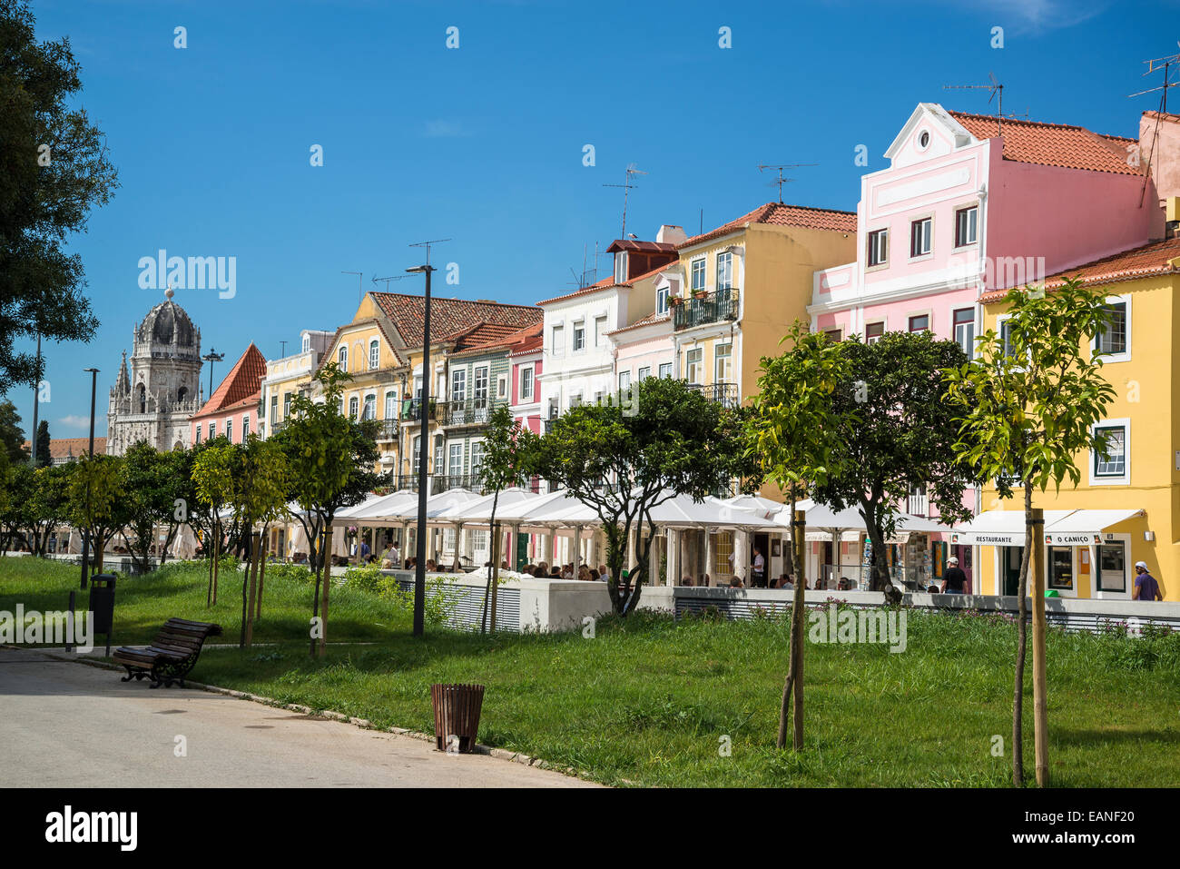 Des maisons pittoresques, le quartier de Belém, Lisbonne, Portugal Banque D'Images
