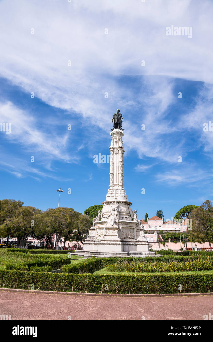 Afonso de Albuquerque Square et monument, quartier de Belém, Lisbonne, Portugal Banque D'Images