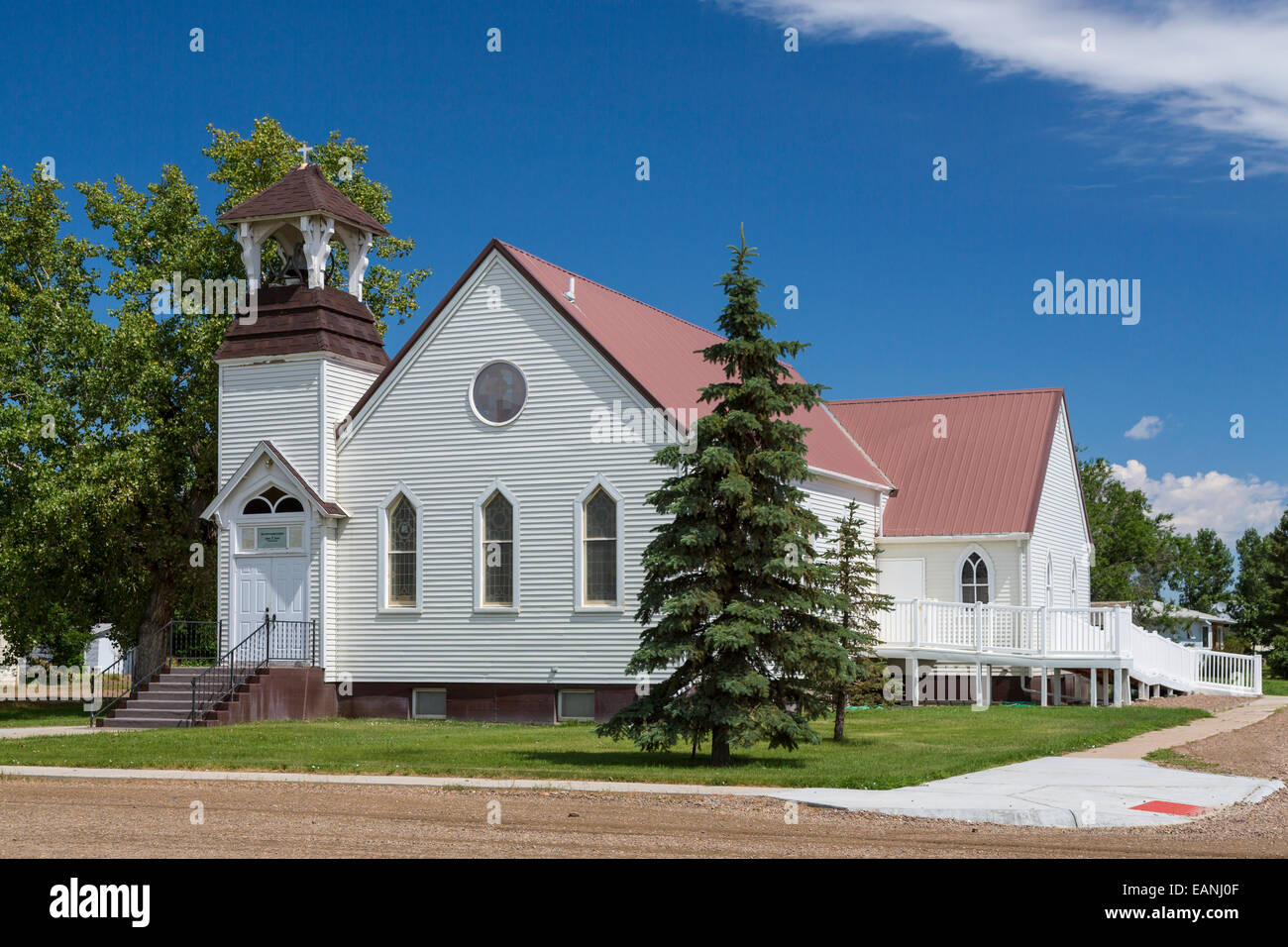 L'Église méthodiste au SACO, Montana, USA. Banque D'Images