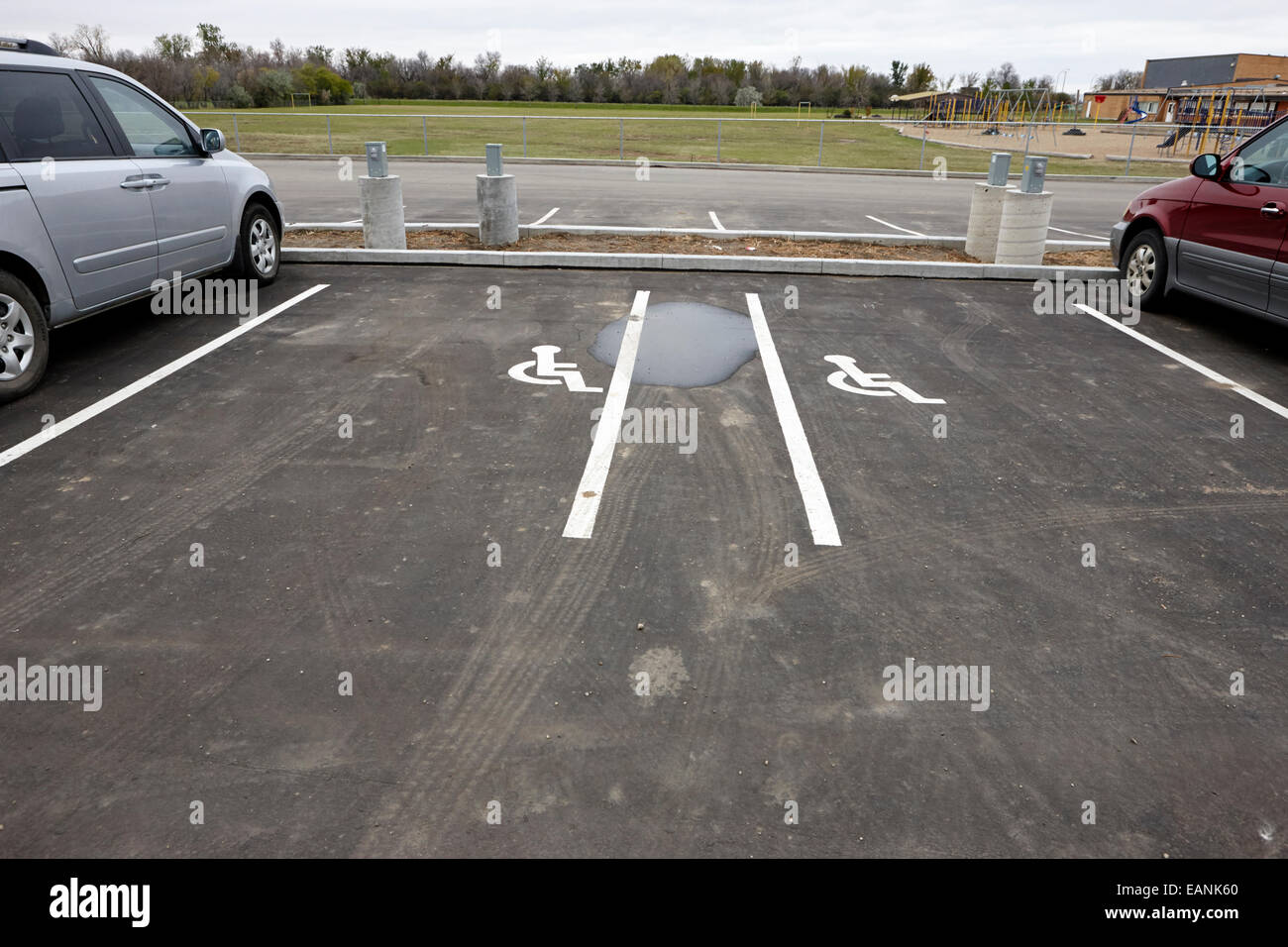 Des places handicapés parking en Saskatchewan Canada Banque D'Images