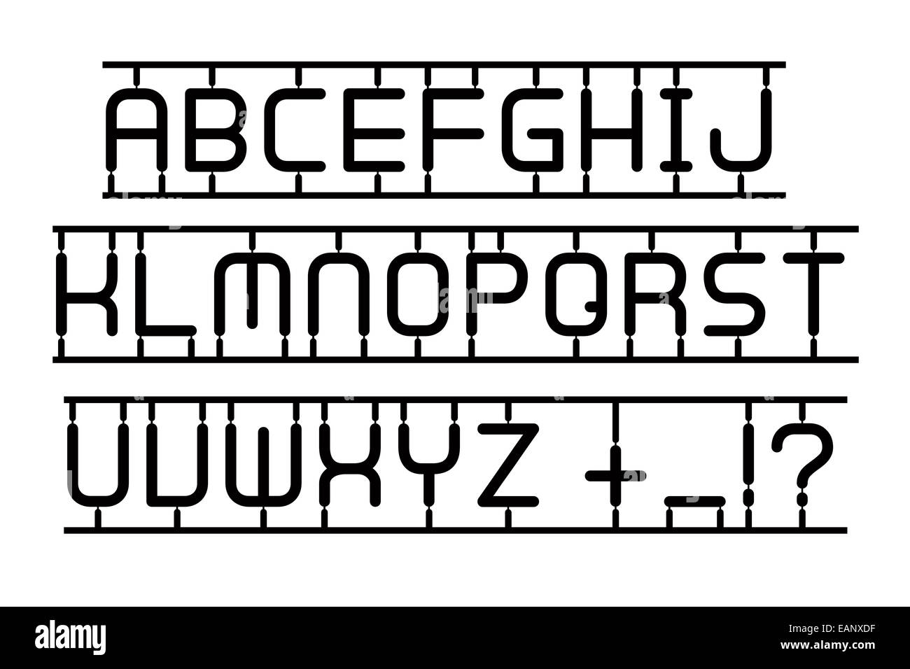 Dans l'alphabet latin style jouet isolé sur un fond blanc. Banque D'Images