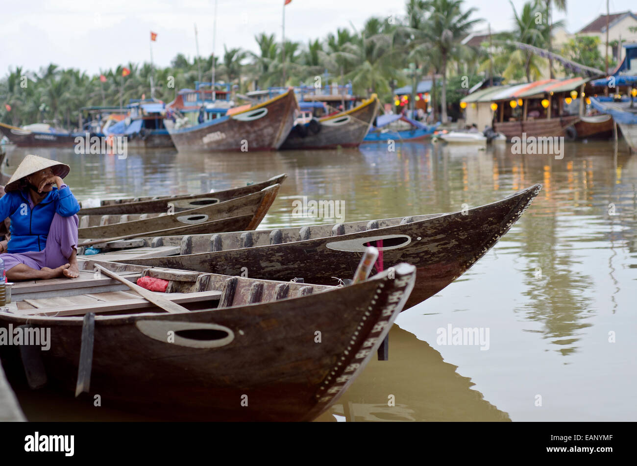 Dame,Bateau, Viêt Nam Banque D'Images