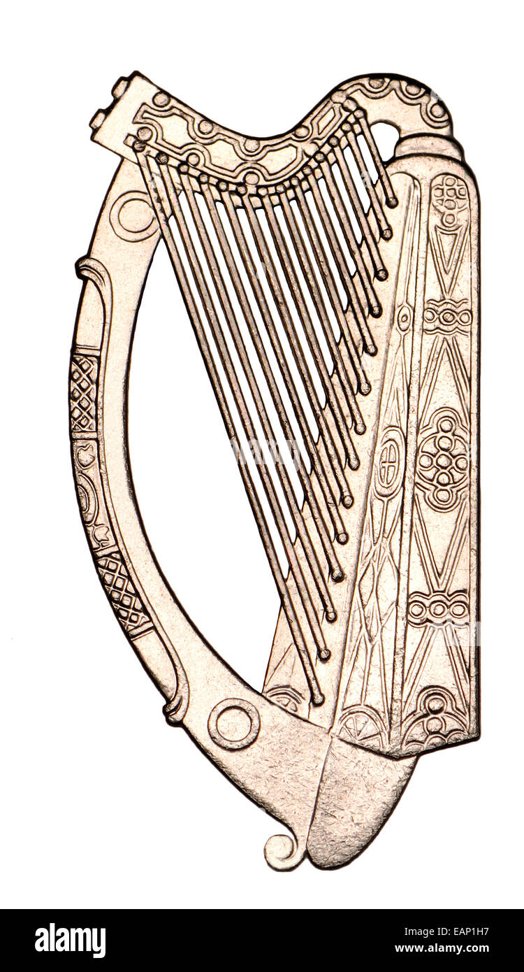 Harpe irlandaise pour l'Irlande 1 Punt coin de 1990 Banque D'Images