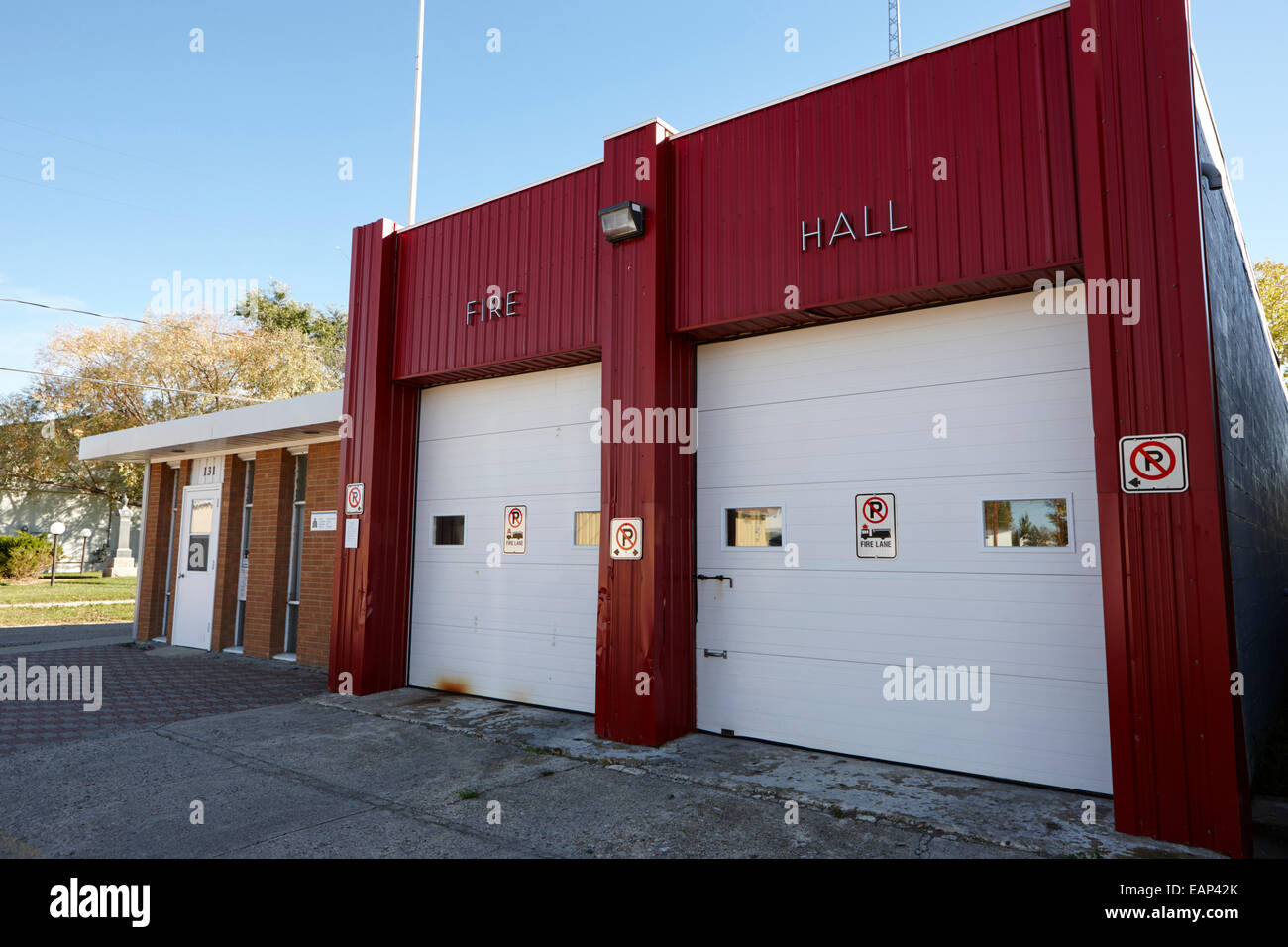 Petite caserne de pompiers et de police bengough Saskatchewan Canada Banque D'Images