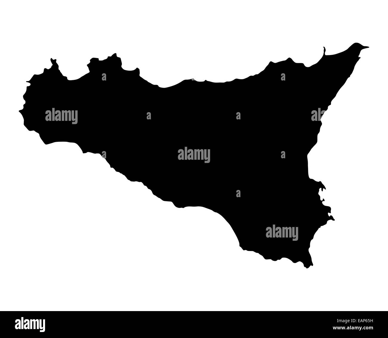 Carte de la sicile Banque d'images noir et blanc - Alamy