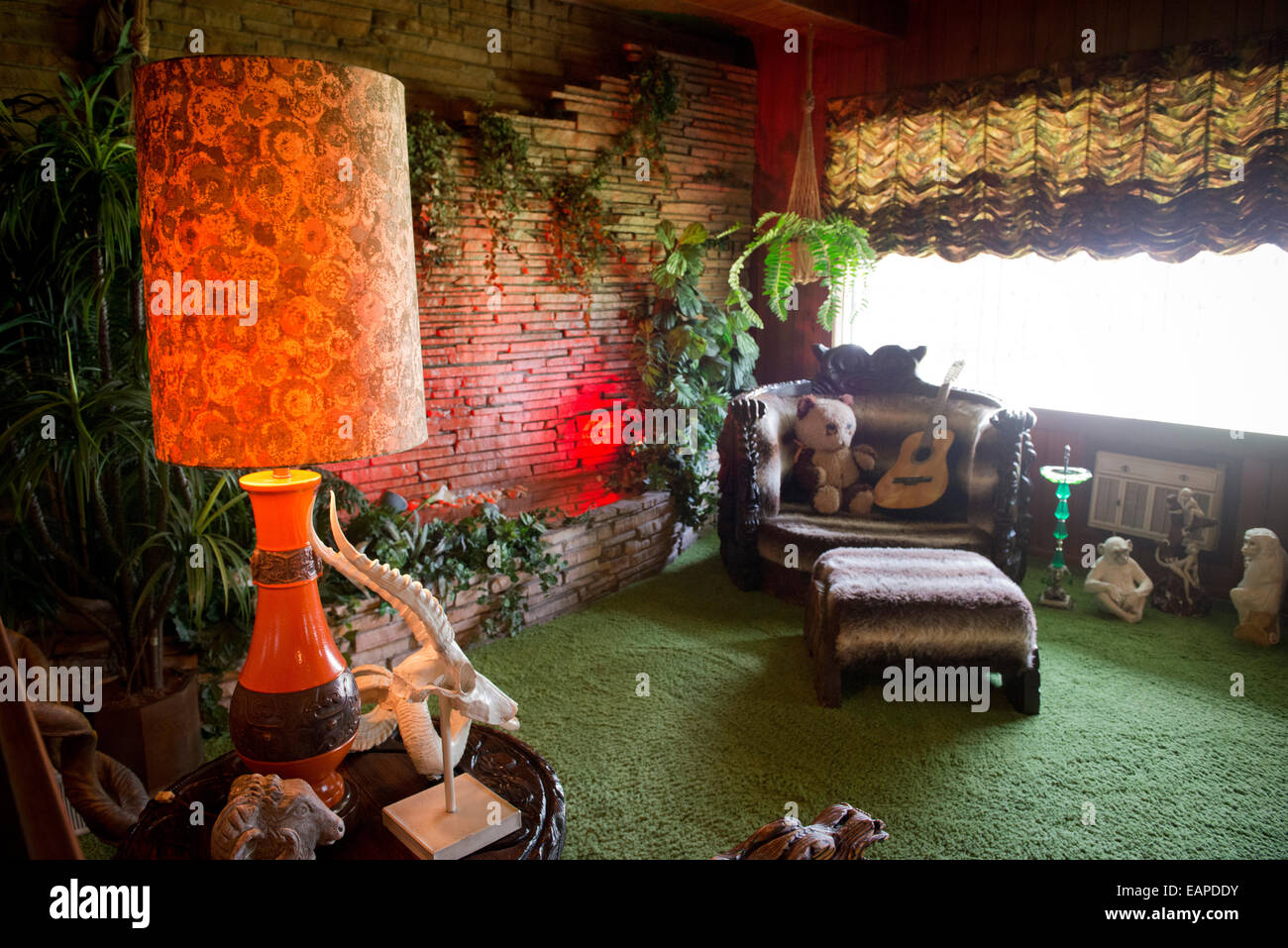 La Jungle Room. Graceland, Memphis Tennessee Banque D'Images