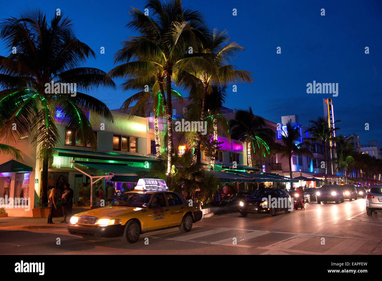 Bâtiments Art Déco. Miami Beach, Floride Banque D'Images