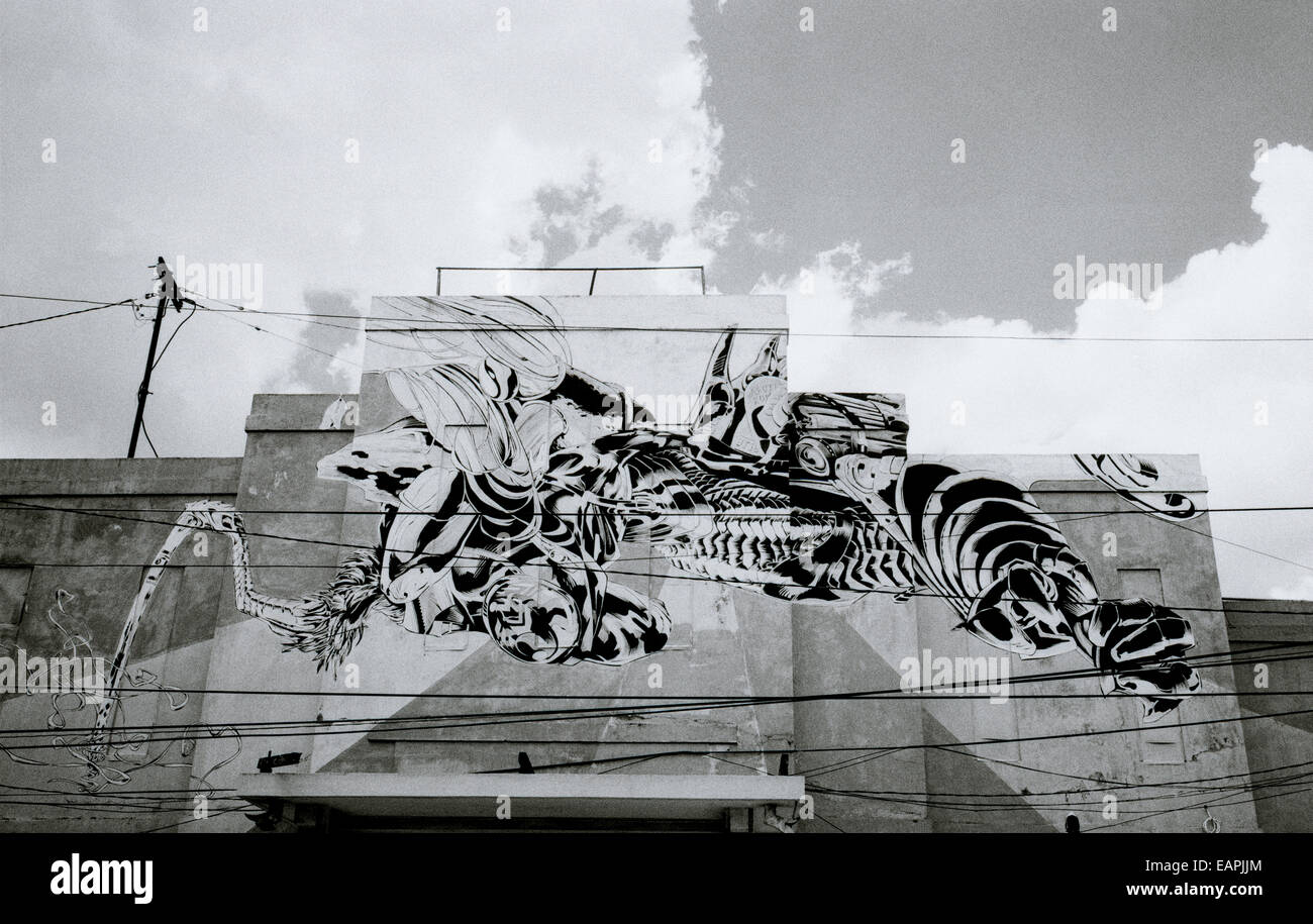 La photographie de voyage - Abstract art graffiti urbain à Yogyakarta en Java en Indonésie en Asie du Sud-Est Extrême-Orient. Scène de rue documentaire Reportage Banque D'Images