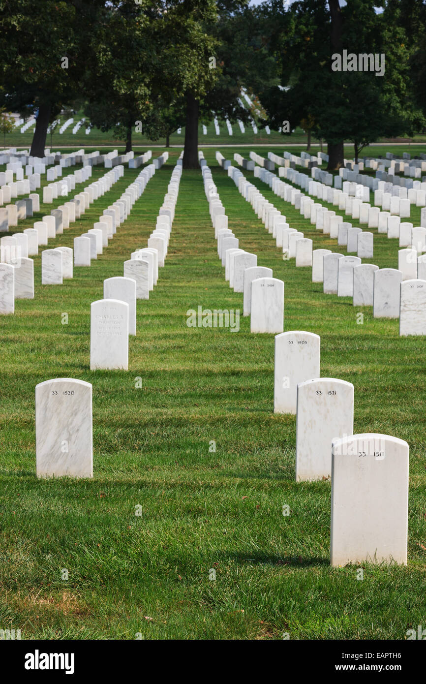 Le Cimetière National d'Arlington, Virginie, États-Unis Banque D'Images
