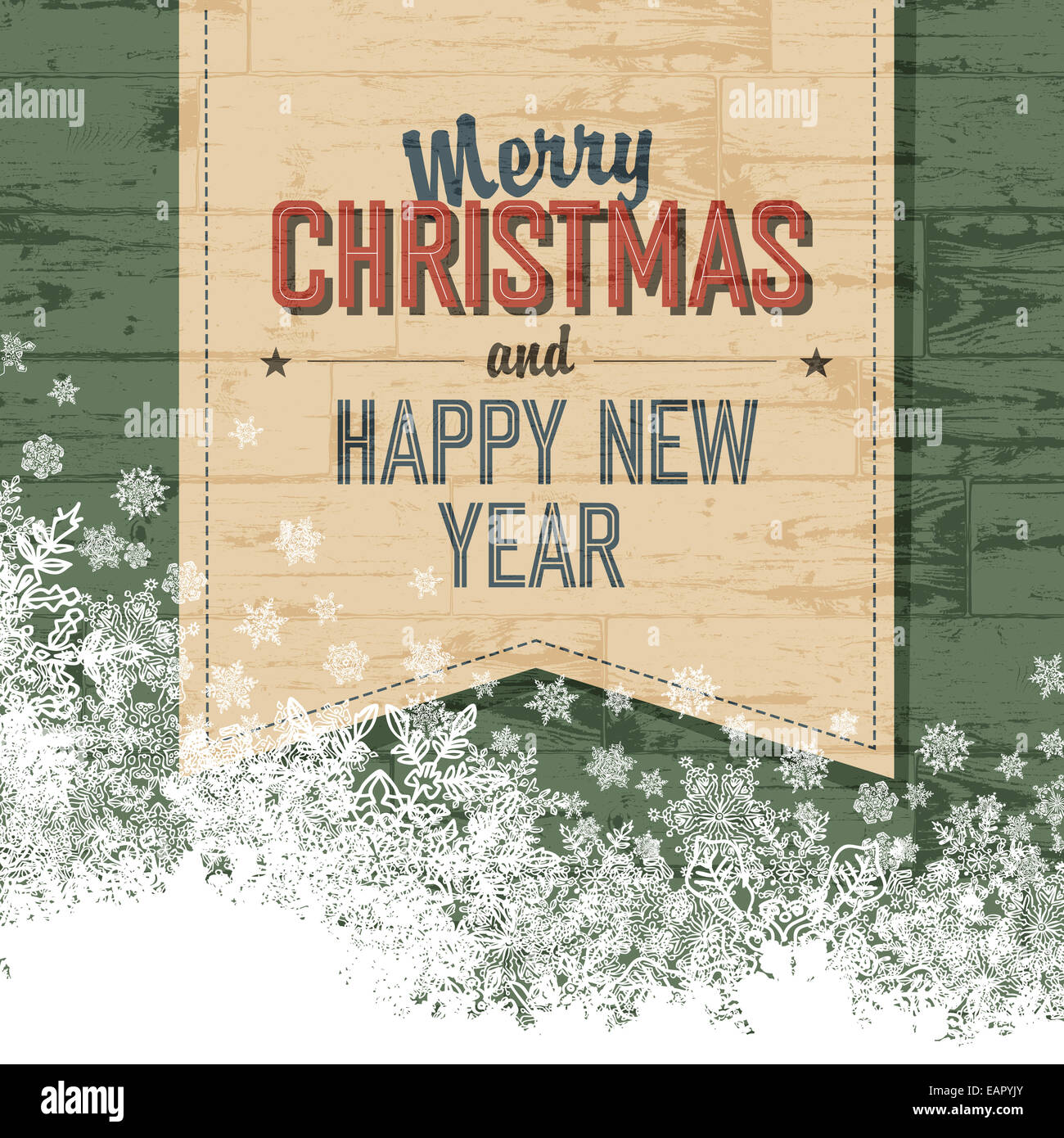 Joyeux Noël avec modèle de conception côté isolé.Vector Banque D'Images