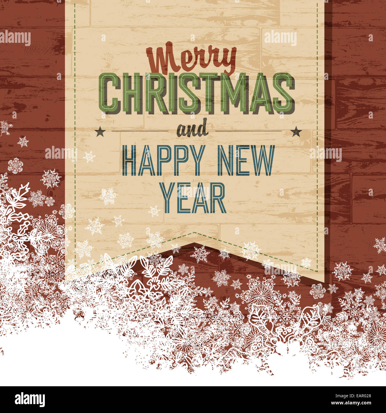 Joyeux Noël avec modèle de conception côté isolé.Vector Banque D'Images