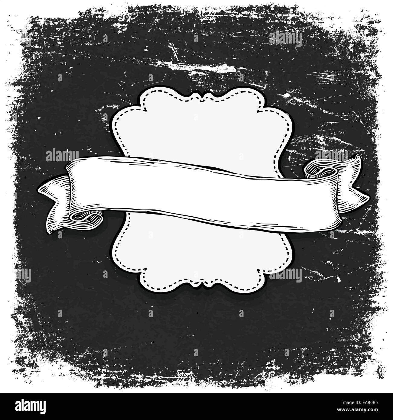 Grunge Vintage noir et blanc Modèle de page. Vector Banque D'Images