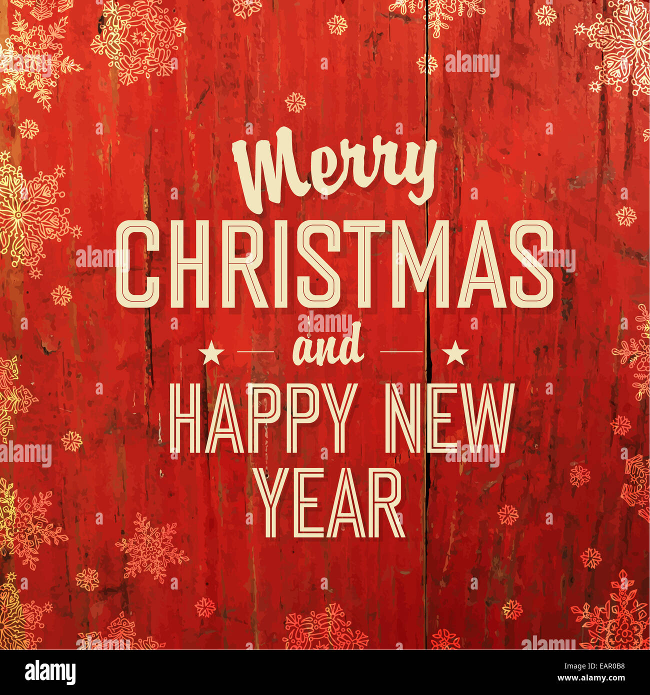 Carte de Noël de style rétro Design sur Texture rouge. Vecteur. Banque D'Images