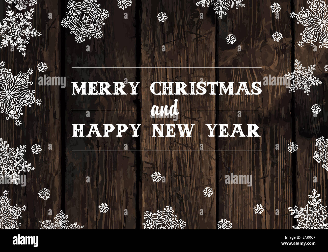 Message d'accueil joyeux Noël sur des planches de texture. Vector Banque D'Images