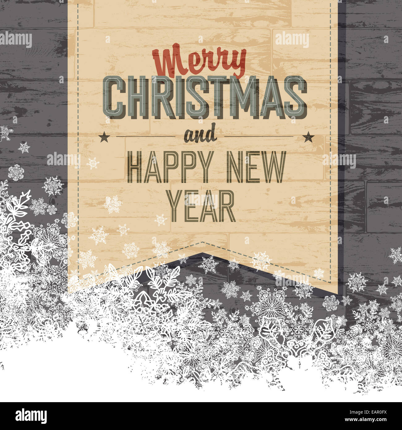 Joyeux Noël avec modèle de conception côté isolé.Vector Banque D'Images