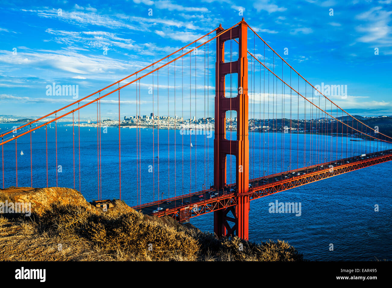 Célèbre Golden Gate Bridge, San Francisco, États-Unis Banque D'Images