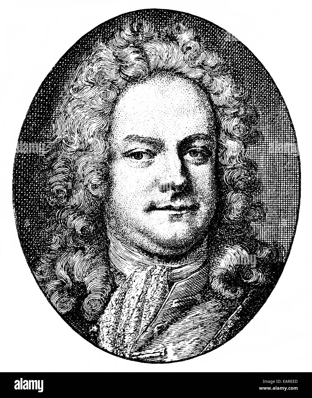 Johann Mattheson, 1681-1764, compositeur allemand de musique et écrivain, Portrait von Johann Mattheson, 1681 - 1764, ein Deutscher Komponi Banque D'Images