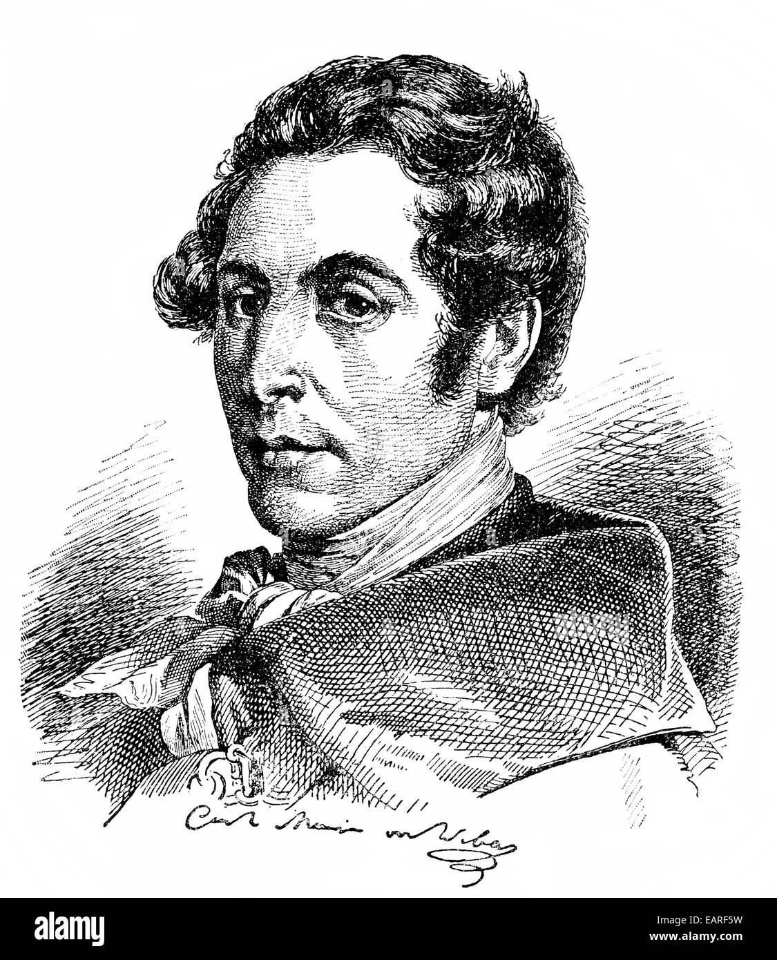 Carl Maria Friedrich Ernst von Weber, 1786 - 1826, un compositeur allemand, chef d'orchestre et pianiste, Portrait von Carl Maria Friedrich E Banque D'Images