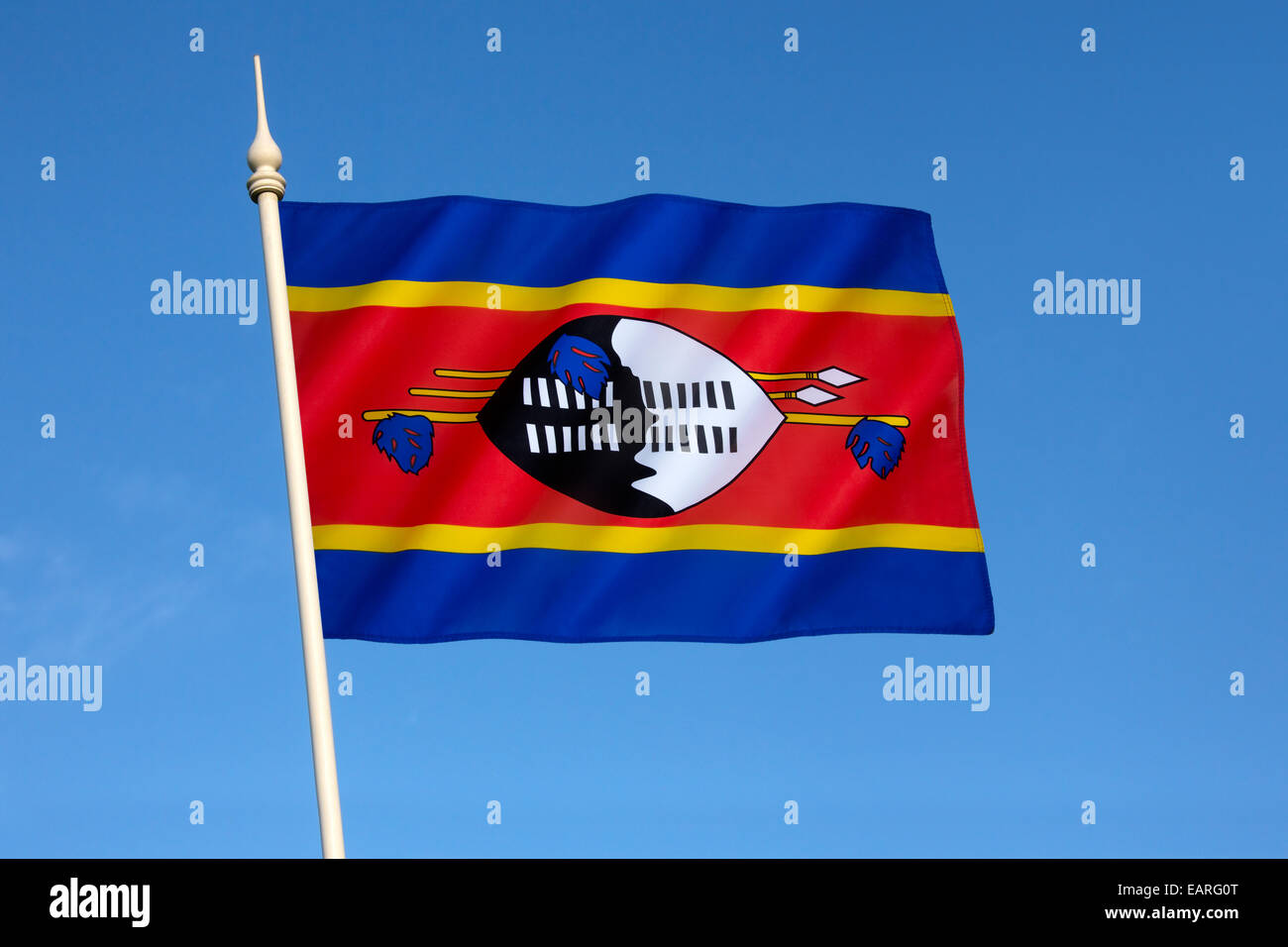 Le drapeau civil du Swaziland Banque D'Images