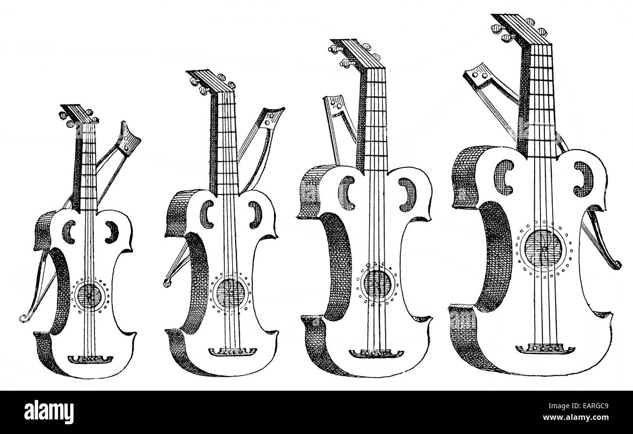 Welsch violons, 16ème et 17ème siècle, Großgeigen Geigen Violinen und oder Welsche, 16. und 17. Jahrhundert Banque D'Images