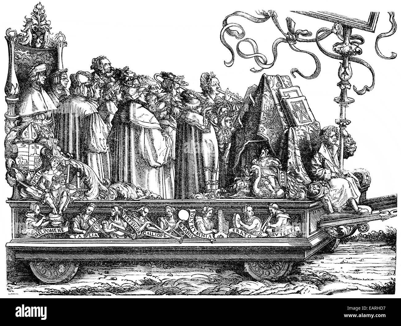 Les griffes et les trombones, les musiciens de la procession triomphale de l'empereur Maximilien I., 1459 - 1519, Zinken und Posaunen, Musi Banque D'Images