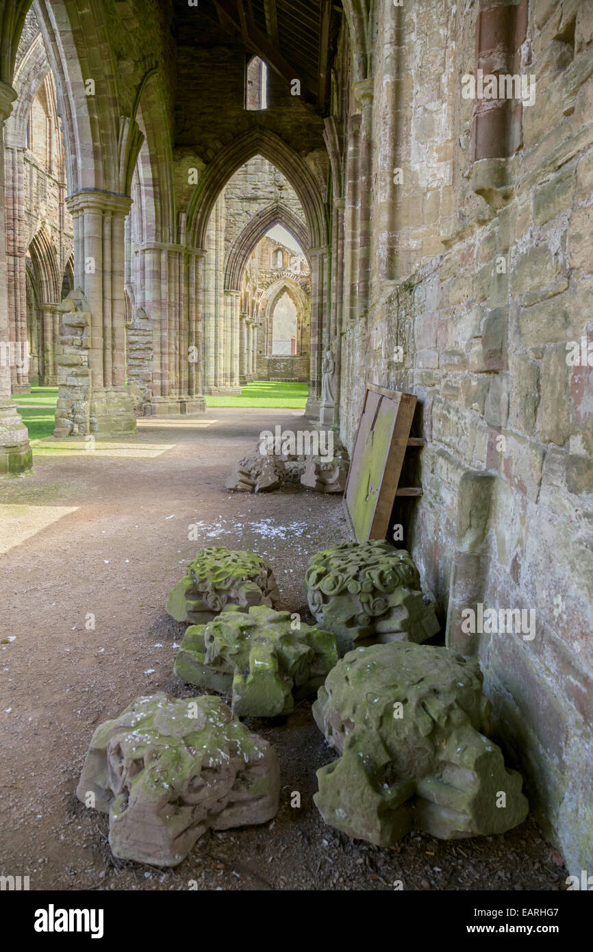 Abbaye de Tintern intérieur. Banque D'Images