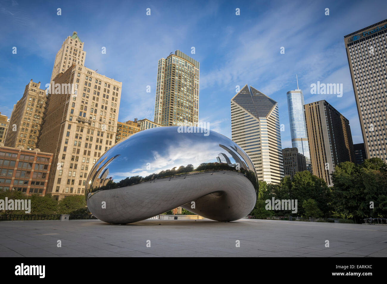 'Le Bean' Cloud Gate, extérieur, Art Chicago USA Banque D'Images