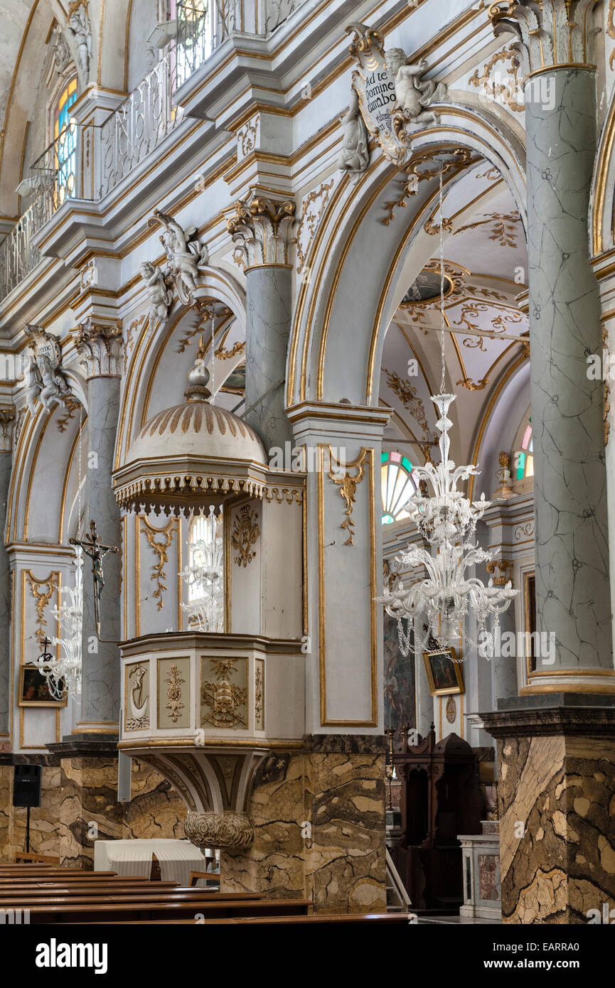 Palazzolo Acreide, Sicile, Italie. L'église baroque de Saint-Sébastien (San Sebastiano), reconstruite en 1703 après le tremblement de terre de 1693 Banque D'Images