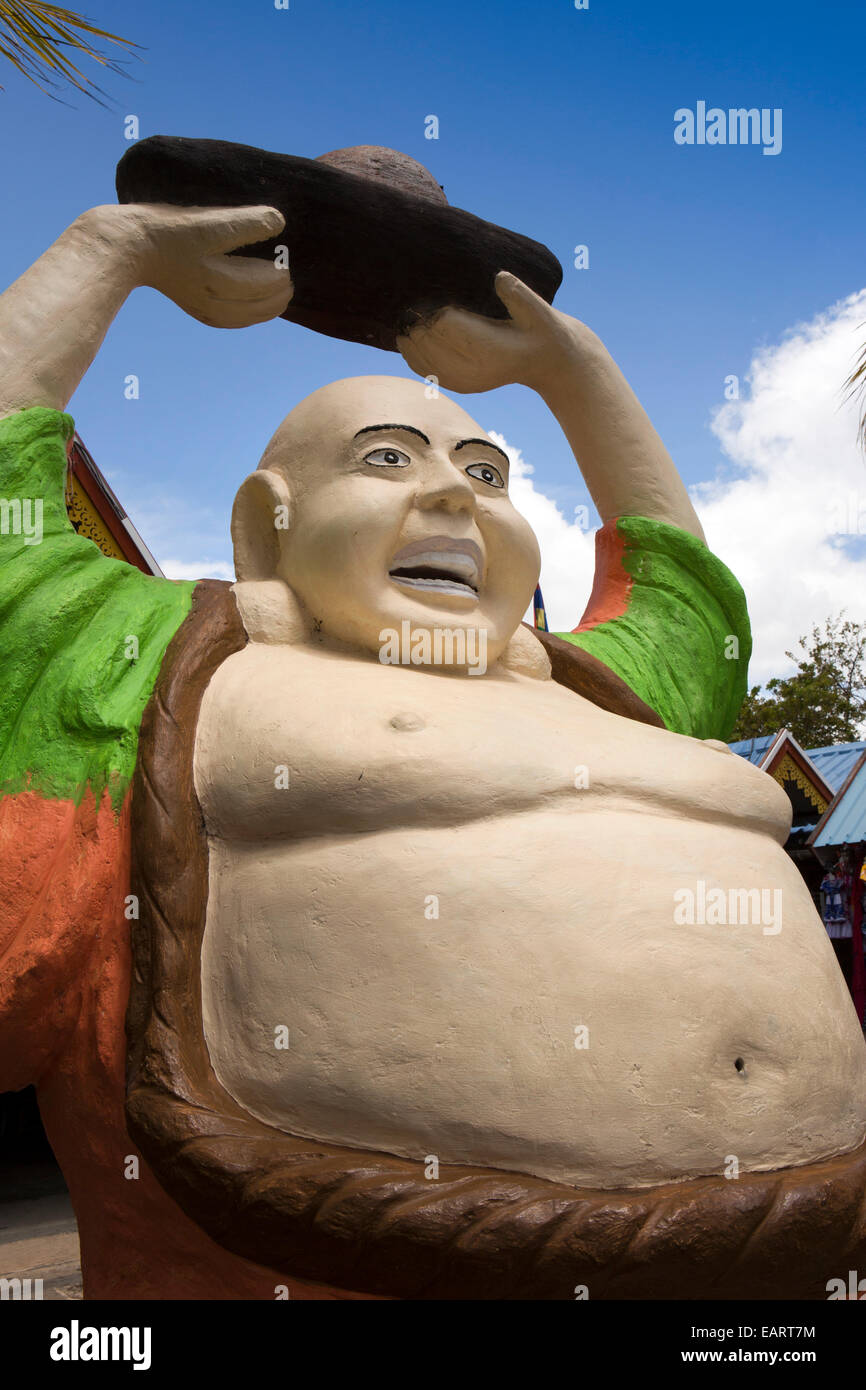 L'Ile Maurice, Grand Baie, bazar, Happy Laughing Buddha avec bras levés figure feng shui Banque D'Images