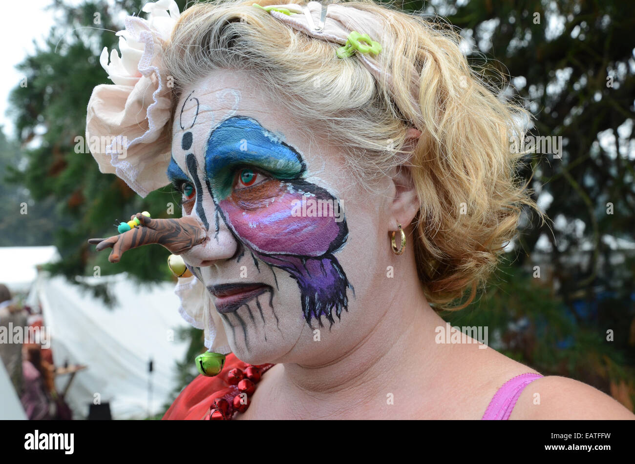Femme de couleur à 2014 Fantasy Fair Arcen Pays-Bas Banque D'Images