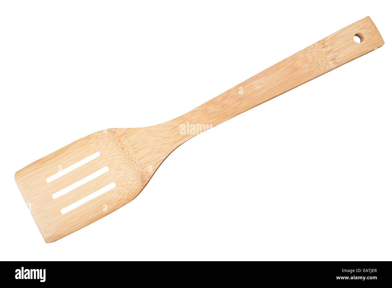 Cuisine spatule en bois isolé sur fond blanc Banque D'Images